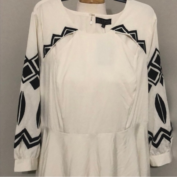 Eloquii off-white and black Aztec dress, size 20 - Picture 2 of 3